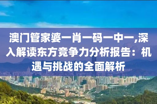 澳門管家婆一肖一碼一中一,深入解讀東方競爭力分析報告：機遇與挑戰的全面解析