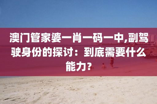 澳門管家婆一肖一碼一中,副駕駛身份的探討：到底需要什么能力？