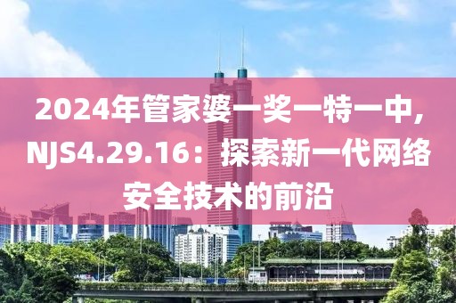 2024年管家婆一獎一特一中,NJS4.29.16：探索新一代網絡安全技術的前沿