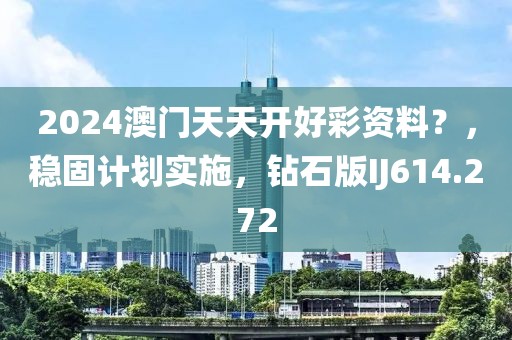 2024澳門天天開好彩資料？，穩固計劃實施，鉆石版IJ614.272