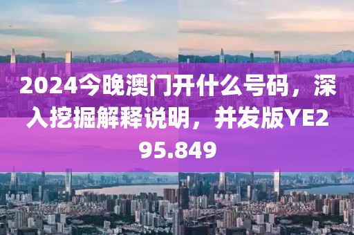 2024今晚澳門開什么號碼，深入挖掘解釋說明，并發版YE295.849