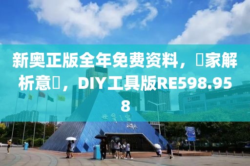 新奧正版全年免費資料，專家解析意見，DIY工具版RE598.958