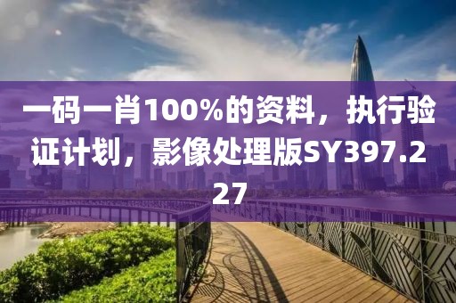 一碼一肖100%的資料，執行驗證計劃，影像處理版SY397.227