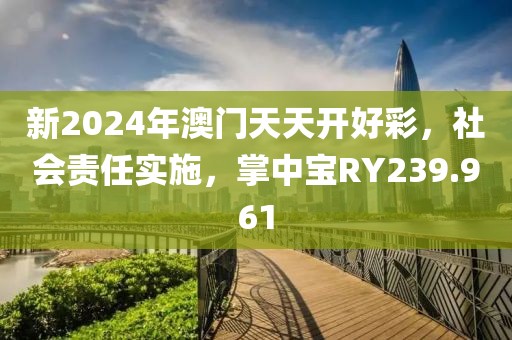 新2024年澳門天天開好彩，社會責任實施，掌中寶RY239.961