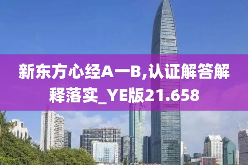 新東方心經A一B,認證解答解釋落實_YE版21.658