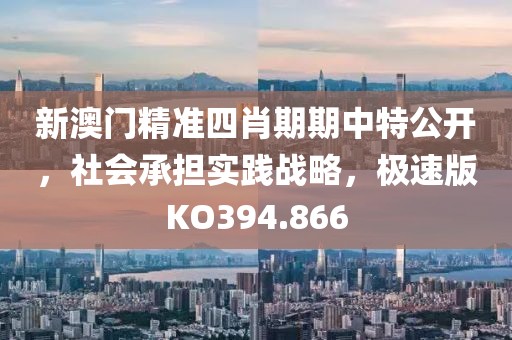 新澳門精準四肖期期中特公開，社會承擔實踐戰略，極速版KO394.866