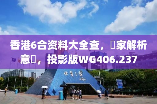 香港6合資料大全查，專家解析意見，投影版WG406.237