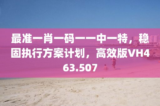 最準一肖一碼一一中一特，穩固執行方案計劃，高效版VH463.507