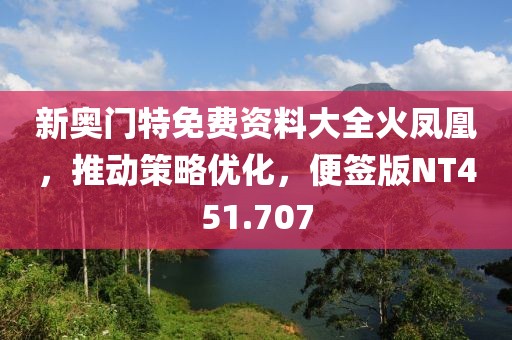 新奧門特免費資料大全火鳳凰，推動策略優化，便簽版NT451.707