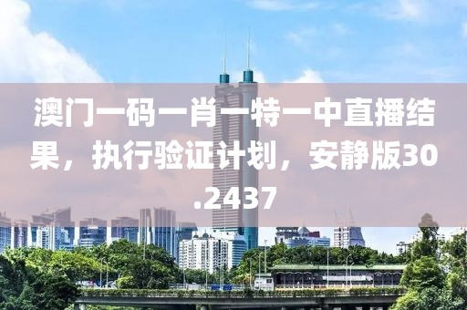 澳門一碼一肖一特一中直播結果，執行驗證計劃，安靜版30.2437