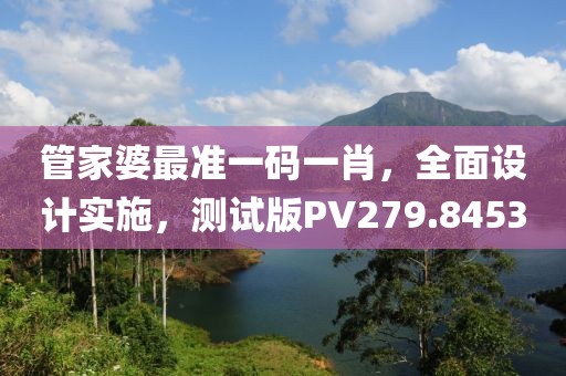 管家婆最準一碼一肖，全面設計實施，測試版PV279.8453
