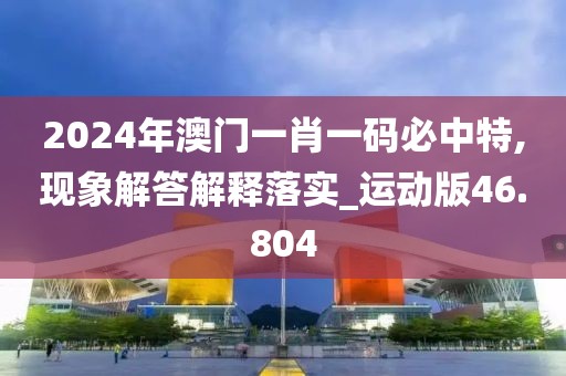 2024年澳門一肖一碼必中特,現象解答解釋落實_運動版46.804