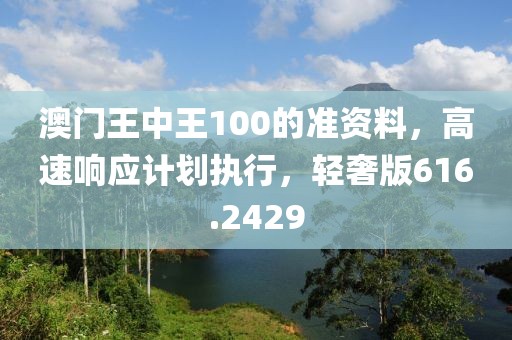 澳門王中王100的準資料，高速響應計劃執行，輕奢版616.2429