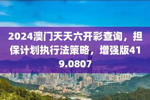 2024澳門天天六開彩查詢，擔保計劃執行法策略，增強版419.0807