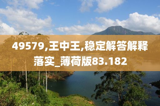 49579,王中王,穩定解答解釋落實_薄荷版83.182