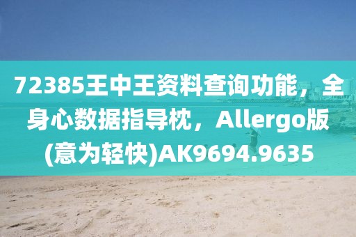 72385王中王資料查詢功能，全身心數據指導枕，Allergo版(意為輕快)AK9694.9635