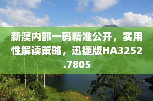 新澳內部一碼精準公開，實用性解讀策略，迅捷版HA3252.7805