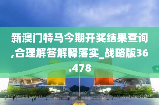 新澳門特馬今期開獎結果查詢,合理解答解釋落實_戰略版36.478