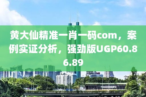 黃大仙精準一肖一碼com，案例實證分析，強勁版UGP60.86.89