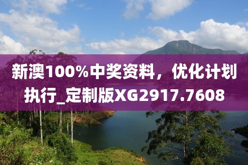 新澳100%中獎資料，優化計劃執行_定制版XG2917.7608