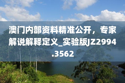 澳門內部資料精準公開，專家解說解釋定義_實驗版JZ2994.3562