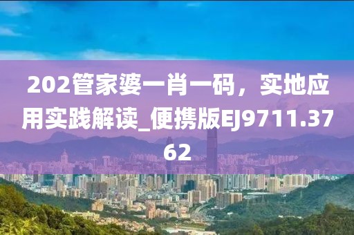 202管家婆一肖一碼，實地應用實踐解讀_便攜版EJ9711.3762