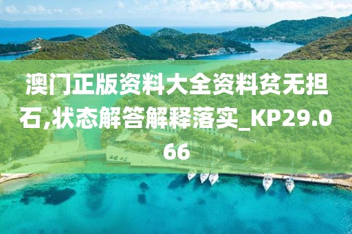 澳門正版資料大全資料貧無擔石,狀態解答解釋落實_KP29.066