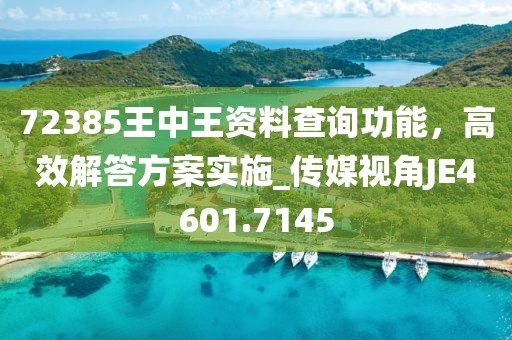 72385王中王資料查詢功能，高效解答方案實施_傳媒視角JE4601.7145