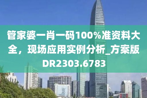 管家婆一肖一碼100%準資料大全，現場應用實例分析_方案版DR2303.6783