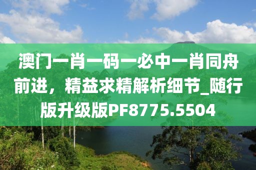 澳門一肖一碼一必中一肖同舟前進，精益求精解析細節_隨行版升級版PF8775.5504
