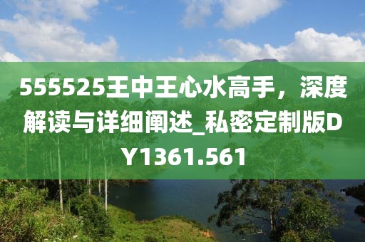 555525王中王心水高手，深度解讀與詳細闡述_私密定制版DY1361.561