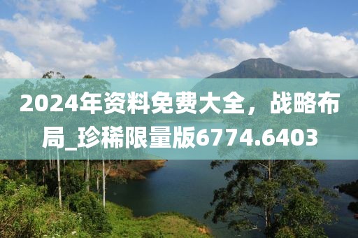 2024年資料免費大全，戰略布局_珍稀限量版6774.6403