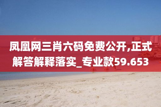 鳳凰網三肖六碼免費公開,正式解答解釋落實_專業款59.653