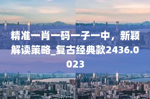 精準一肖一碼一子一中，新穎解讀策略_復古經典款2436.0023