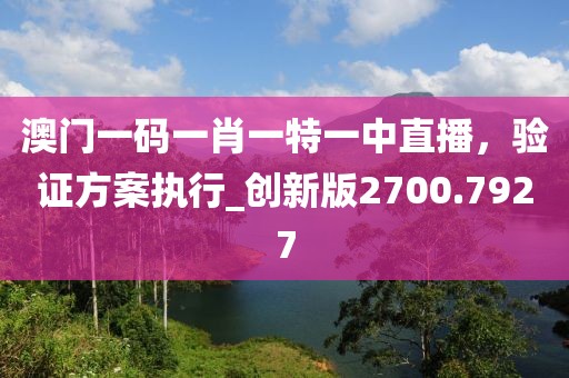 澳門一碼一肖一特一中直播，驗證方案執行_創新版2700.7927