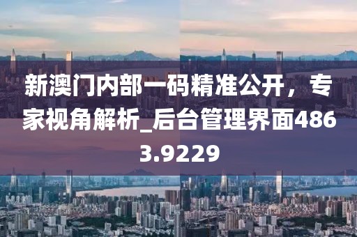 新澳門內部一碼精準公開，專家視角解析_后臺管理界面4863.9229