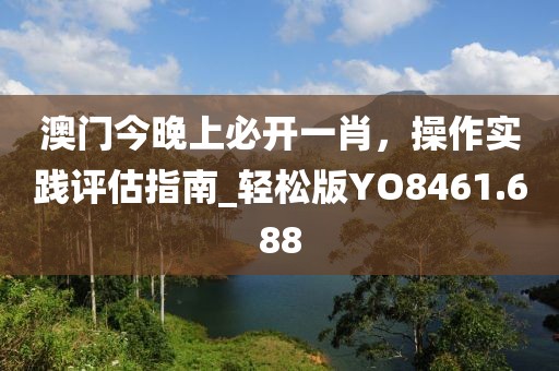 澳門今晚上必開一肖，操作實踐評估指南_輕松版YO8461.688