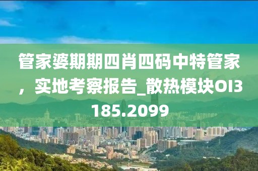 管家婆期期四肖四碼中特管家，實地考察報告_散熱模塊OI3185.2099