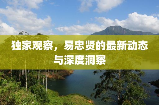 獨家觀察，易忠賢的最新動態與深度洞察