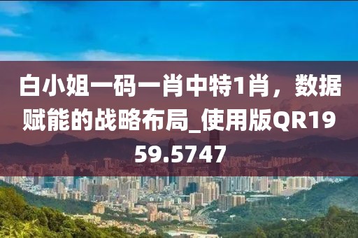 白小姐一碼一肖中特1肖，數據賦能的戰略布局_使用版QR1959.5747