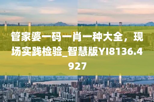 管家婆一碼一肖一種大全，現場實踐檢驗_智慧版YI8136.4927