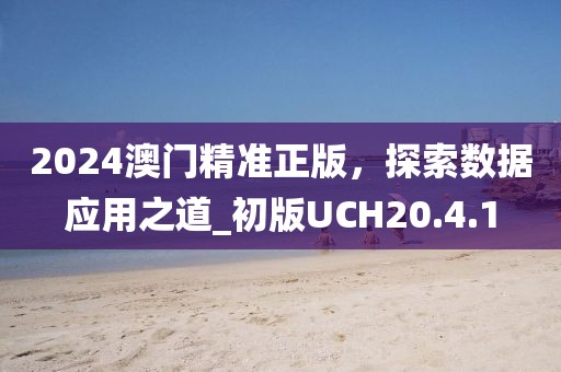 2024澳門精準正版，探索數據應用之道_初版UCH20.4.1