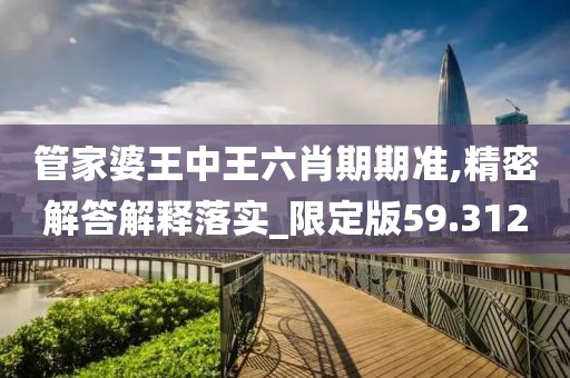 管家婆王中王六肖期期準,精密解答解釋落實_限定版59.312