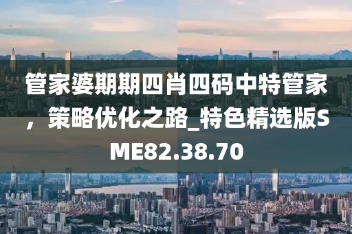 管家婆期期四肖四碼中特管家，策略優化之路_特色精選版SME82.38.70