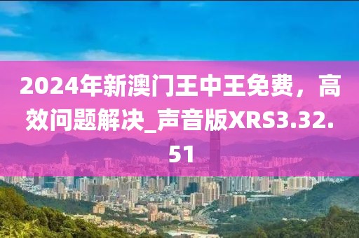 2024年新澳門王中王免費，高效問題解決_聲音版XRS3.32.51