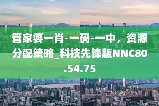 管家婆一肖-一碼-一中，資源分配策略_科技先鋒版NNC80.54.75