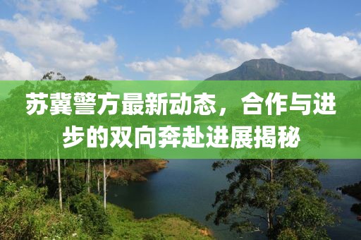 蘇冀警方最新動態，合作與進步的雙向奔赴進展揭秘