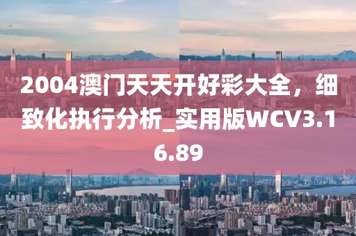 2004澳門天天開好彩大全，細致化執行分析_實用版WCV3.16.89