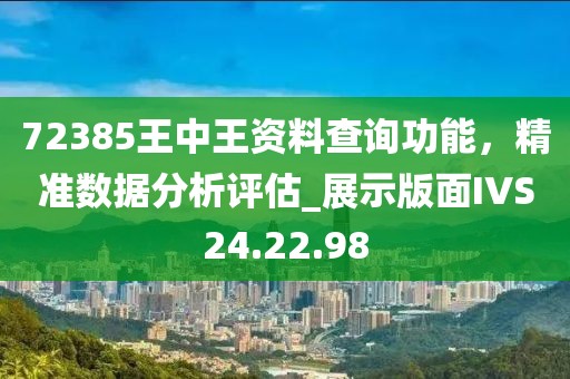72385王中王資料查詢功能，精準數據分析評估_展示版面IVS24.22.98