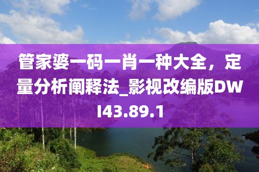 管家婆一碼一肖一種大全，定量分析闡釋法_影視改編版DWI43.89.1